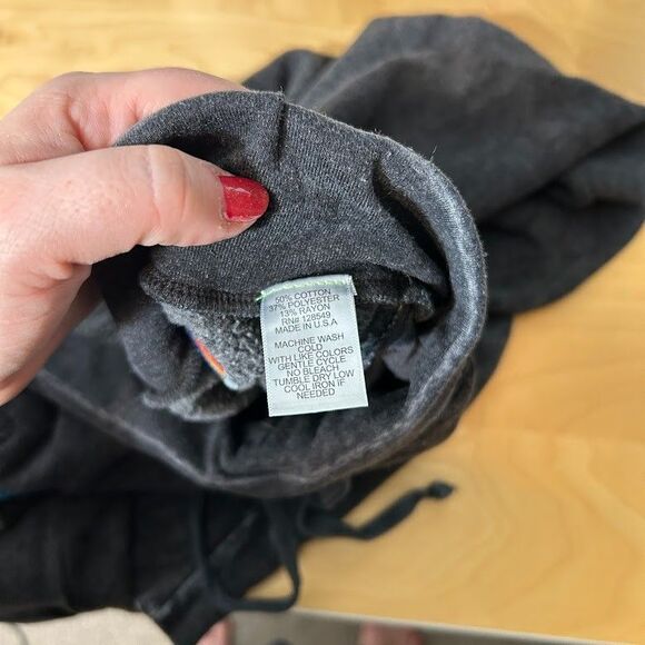 Aviator Nation Sweatpants Joggers M Gray Rainbow Stripe Mountain Pockets - Picture 12 of 13